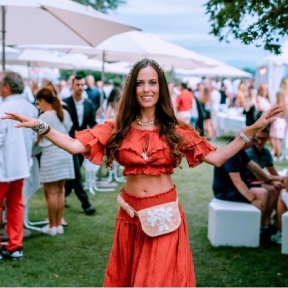 Zimmermann Top Veneto Off-Shoulder Draw Gauze Shell Crinkle Vacation Clay 1 NWT - Picture 1 of 9